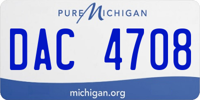 MI license plate DAC4708