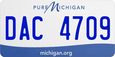 MI license plate DAC4709