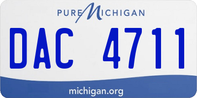 MI license plate DAC4711