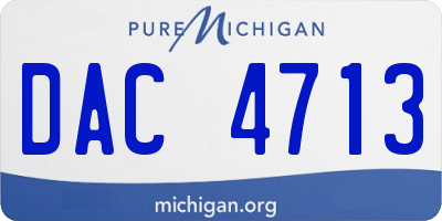 MI license plate DAC4713