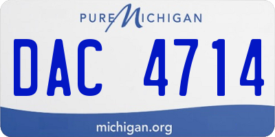 MI license plate DAC4714