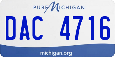 MI license plate DAC4716