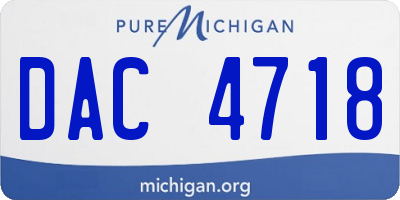 MI license plate DAC4718