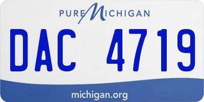 MI license plate DAC4719