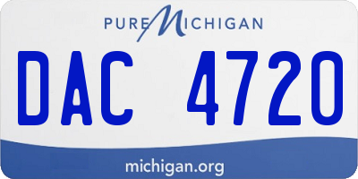 MI license plate DAC4720