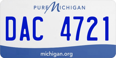 MI license plate DAC4721