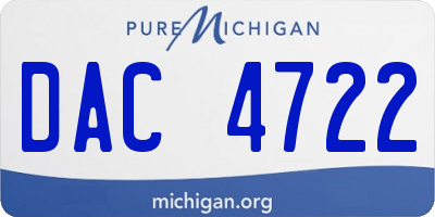 MI license plate DAC4722