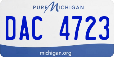 MI license plate DAC4723