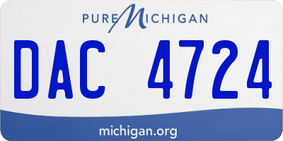 MI license plate DAC4724