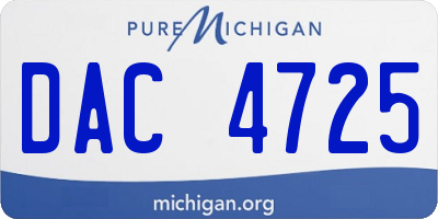 MI license plate DAC4725