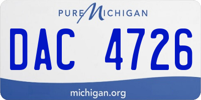 MI license plate DAC4726