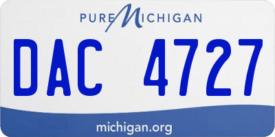 MI license plate DAC4727