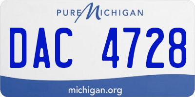 MI license plate DAC4728