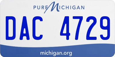 MI license plate DAC4729