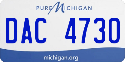 MI license plate DAC4730