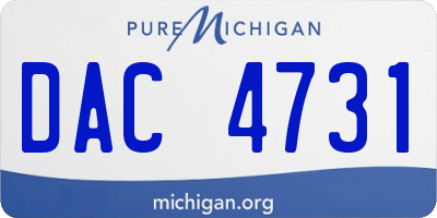 MI license plate DAC4731