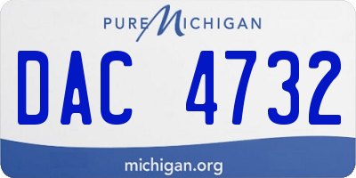 MI license plate DAC4732