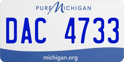 MI license plate DAC4733