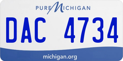 MI license plate DAC4734