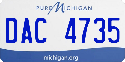 MI license plate DAC4735