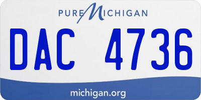 MI license plate DAC4736