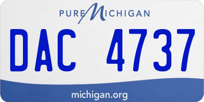 MI license plate DAC4737