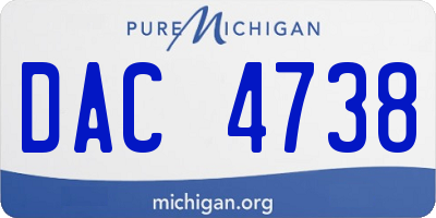 MI license plate DAC4738