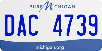 MI license plate DAC4739