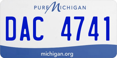 MI license plate DAC4741