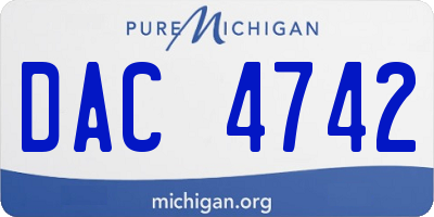 MI license plate DAC4742