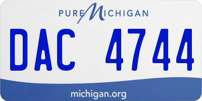 MI license plate DAC4744