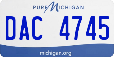 MI license plate DAC4745