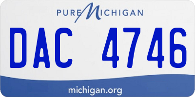 MI license plate DAC4746