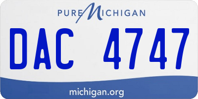 MI license plate DAC4747