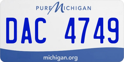 MI license plate DAC4749