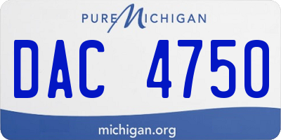 MI license plate DAC4750