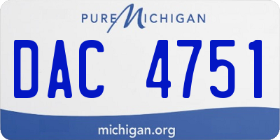 MI license plate DAC4751