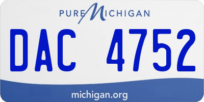 MI license plate DAC4752