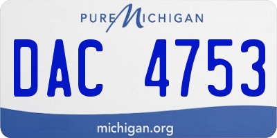 MI license plate DAC4753