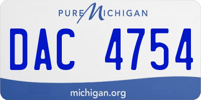 MI license plate DAC4754