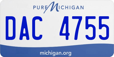 MI license plate DAC4755