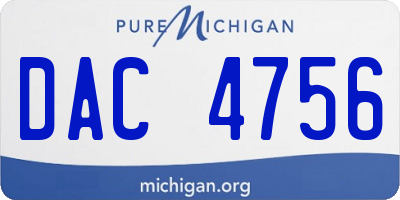 MI license plate DAC4756