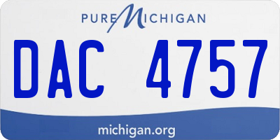 MI license plate DAC4757