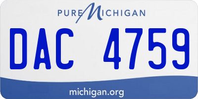 MI license plate DAC4759