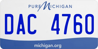 MI license plate DAC4760