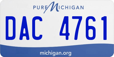 MI license plate DAC4761