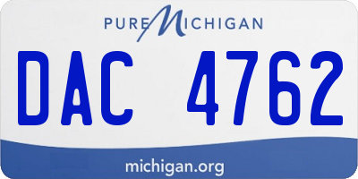 MI license plate DAC4762