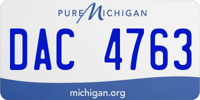 MI license plate DAC4763