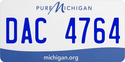 MI license plate DAC4764