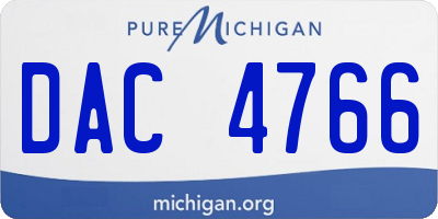 MI license plate DAC4766